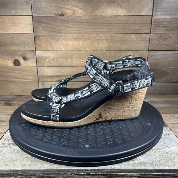 Teva Women's Size 8 Sandals Arrabelle Universal Mosaic Cork 3" Wedge Slingback - Picture 3 of 10